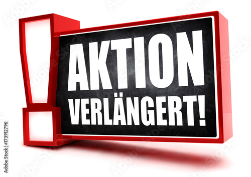 Aktion verlängert! Button, Icon