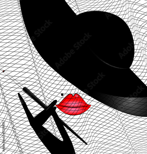abstract image of face and veil