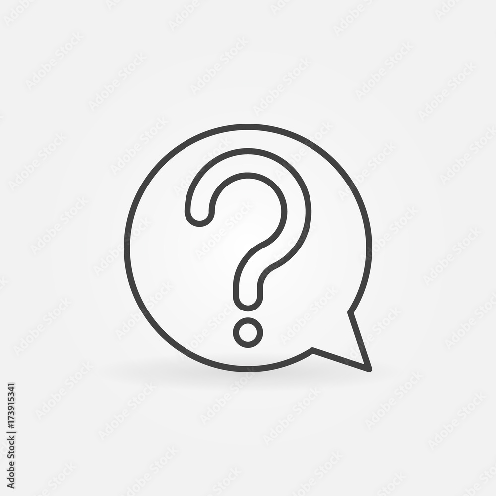Question mark in speech bubble vector icon or symbol Question mark in speech bubble vector icon or symbol