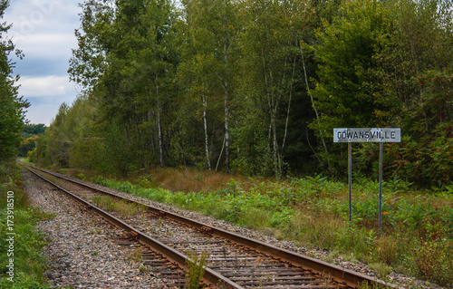 train tracks going to Cowansville in the forest