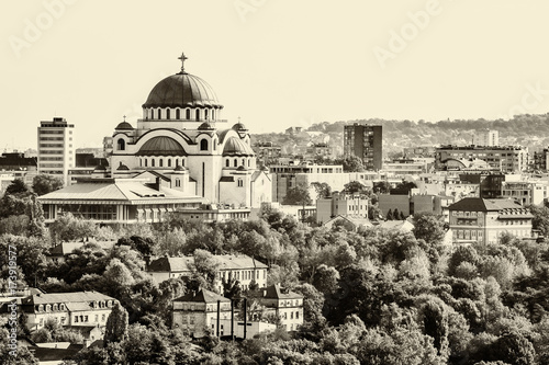 Belgrade, Serbia 23/09/2017: Panorama Temple of Saint Sava in Belgrade