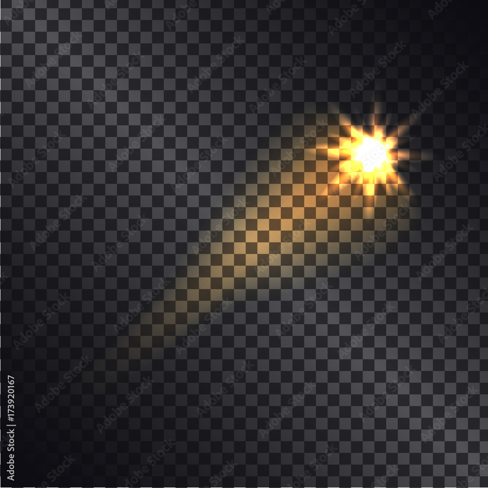 Fotografie Distant Burning Star on Transparent Background