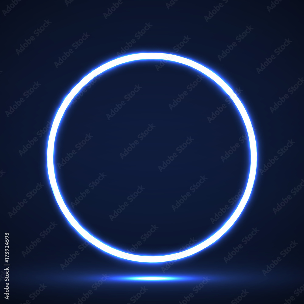 Abstract neon circle. Vector geometric element. Eps 10