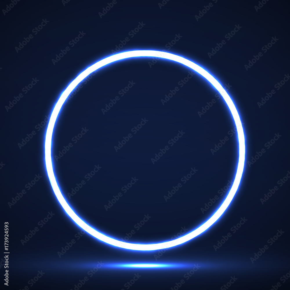 Fototapeta premium Abstract neon circle. Vector geometric element. Eps 10