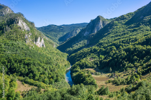 Beautiful View Over The Green Mountains And Tara River Canyon In Montenegro with Amazing nature in Eastern Europe