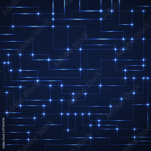 Abstract technology background of glowing connecting lines, vector illustration eps 10