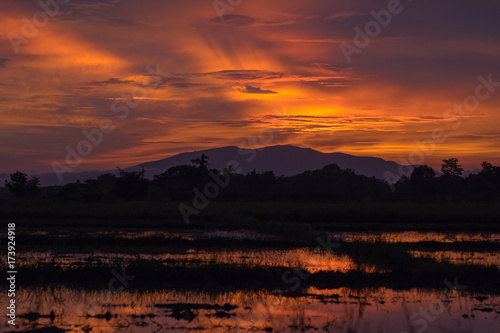 sunset and sunrise time, nature background and empty area for text, feeling love or romantic background in nature, sky background with cloud, nature background in sunset or sunrise time.