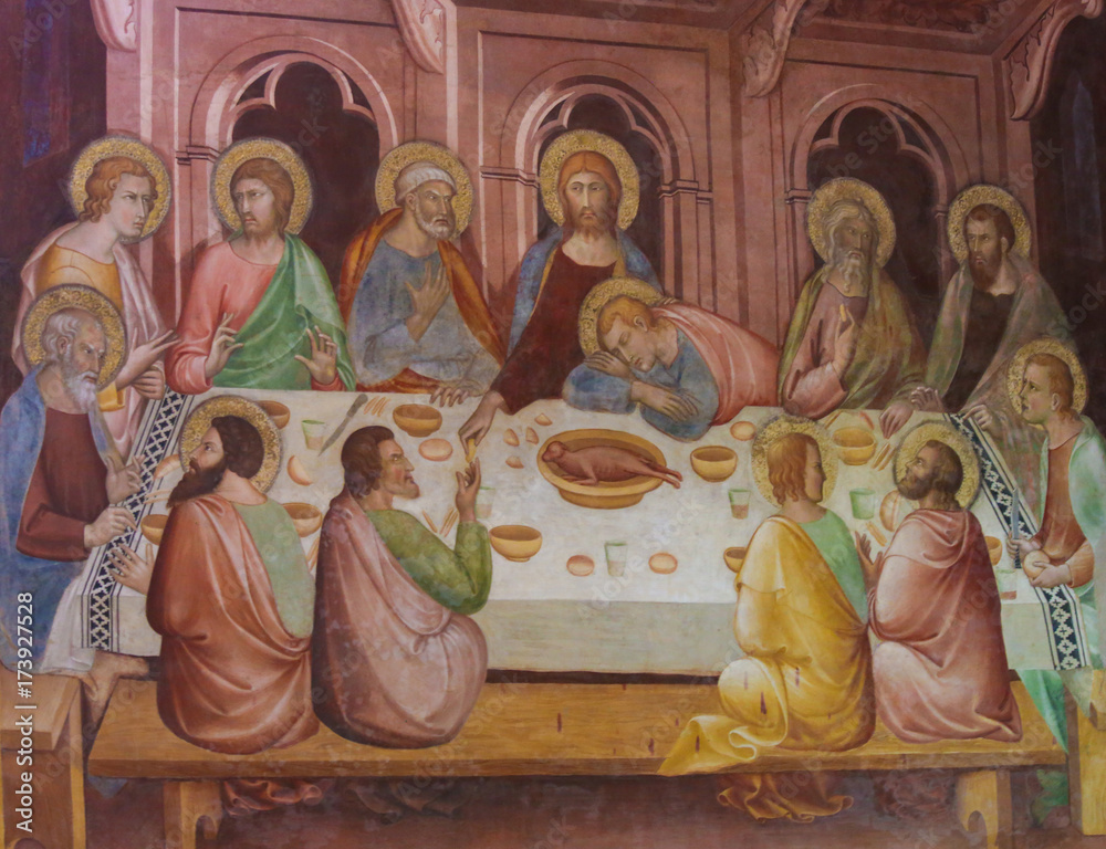 Fresco in San Gimignano - Last Supper