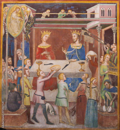 Fresco in San Gimignano - Story of Job