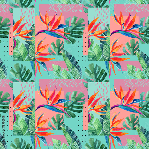Abstract tropical summer design in minimal style.