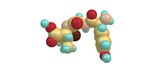 Amoxicillin molecular structure isolated on white