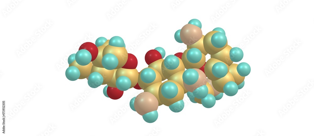 Gentamicin molecular structure isolated on white