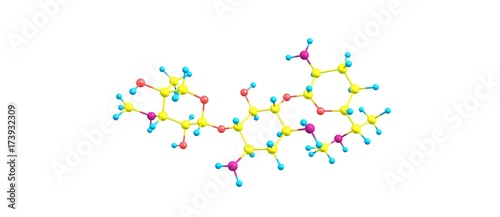 Gentamicin molecular structure isolated on white photo