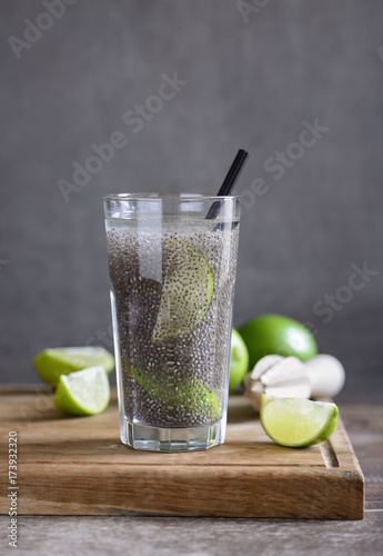 Chia fresca with lime juice