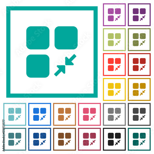 Reduce component flat color icons with quadrant frames