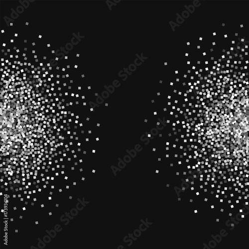 Silver glitter. Half circles with silver glitter on black background. Fair Vector illustration.