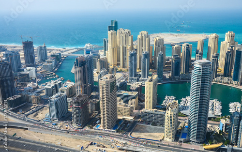 Dubai downtown morning scene. Top view from above © Mariana Ianovska
