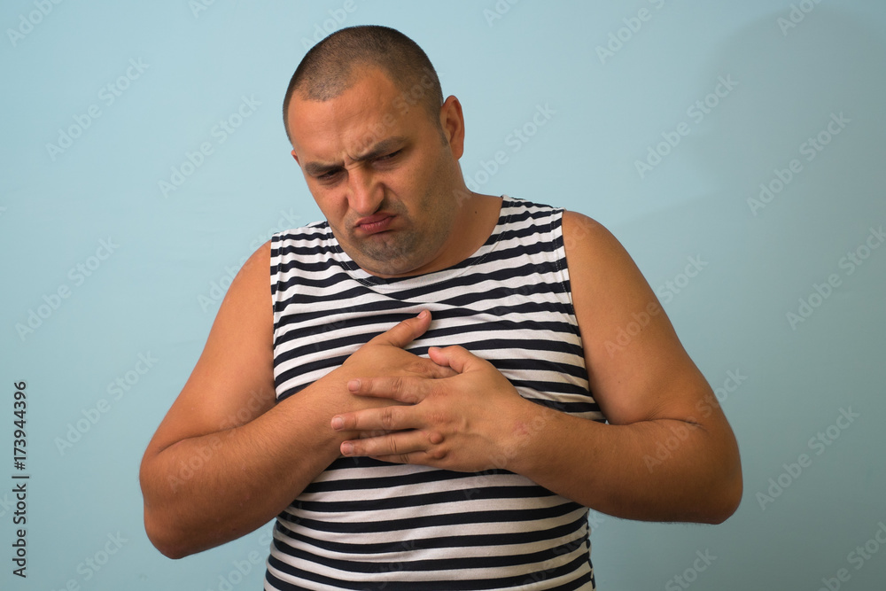 Fototapeta premium A man with a heart attack