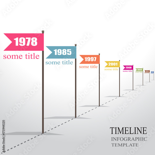 Retro Infographic Timeline Template with pointers.