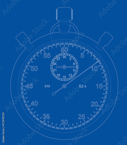 Stopwatch or timer sketch. Vector
