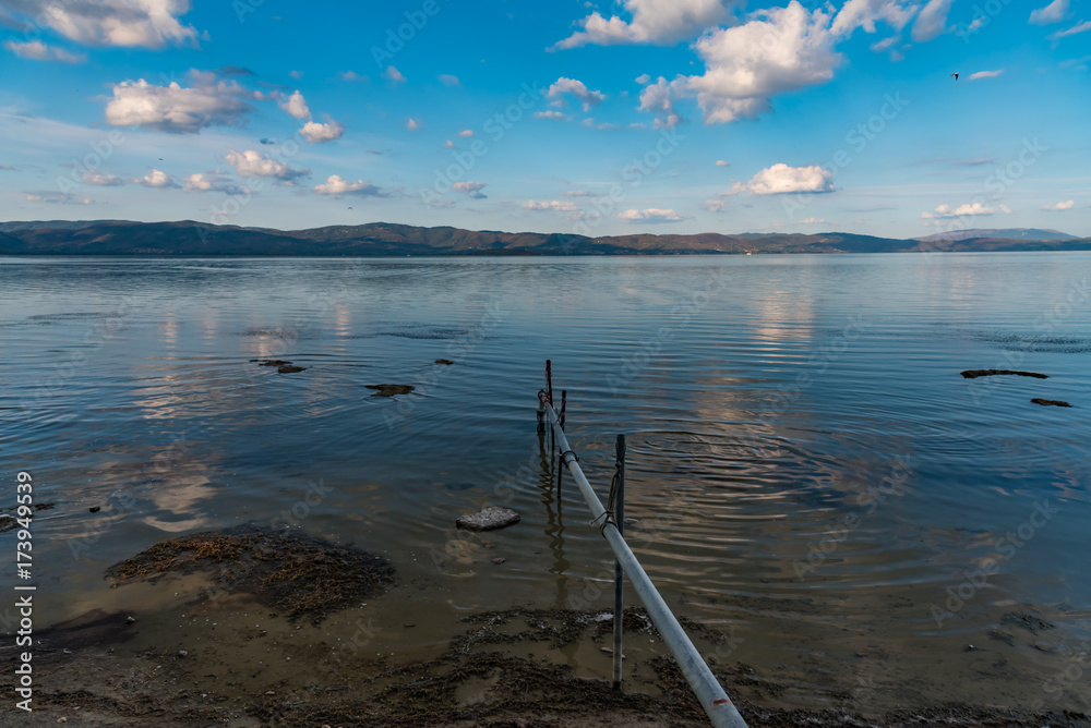 Lake Trasimeno in Umbria, with rippled water