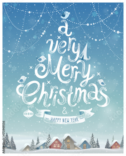 Christmas Poster. Vector illustration.