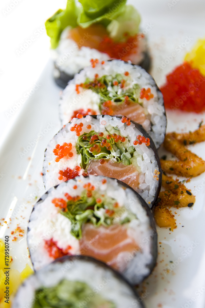 sushi futomaki on plate sushi futomaki on plate