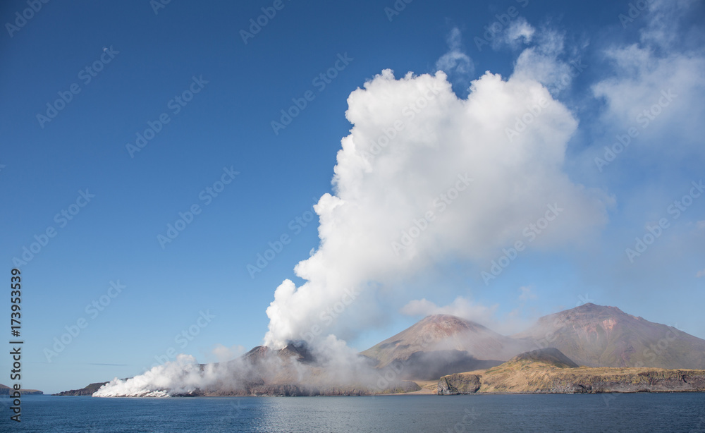 Chirpoy Island, Snow volcano activity, Russia