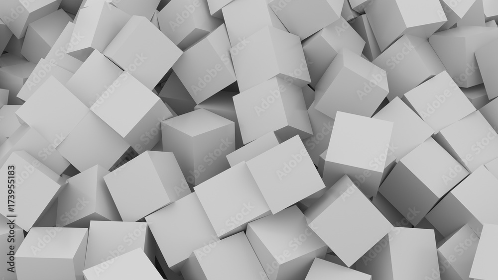 White cubes background. 3D Rendering. White cubes background. 3D Rendering.