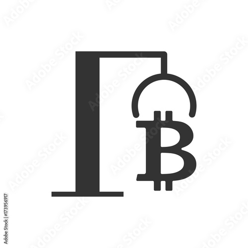 Extraction Bitcoin icon. recovery of Cryptocurrency. vector illustration.