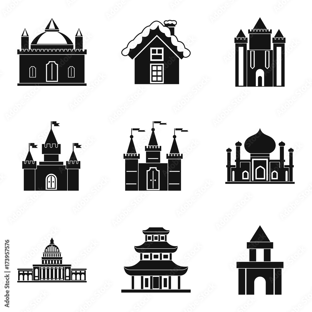 Chattels real icons set, simple style