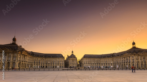 evening time view of place de la bourse, Bordeaux France