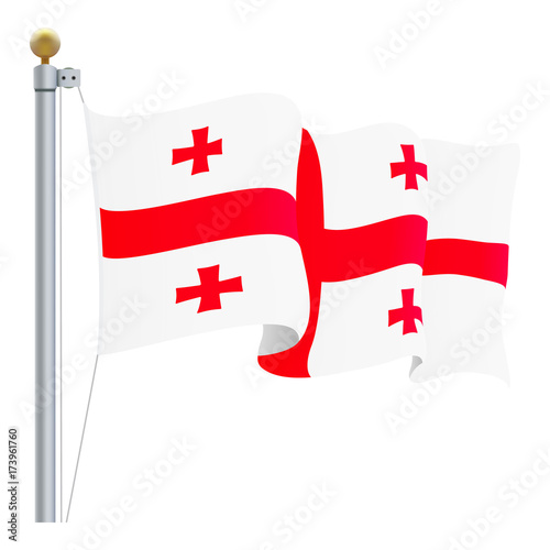 Waving Georgia Flag Isolated On A White Background. Vector Illustration. Official Colors And Proportion. Independence Day
