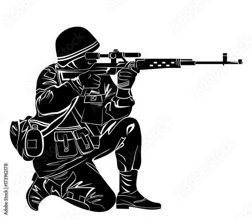 Silhouette of a soldier