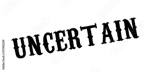 Uncertain rubber stamp. Grunge design with dust scratches. Effects can be easily removed for a clean, crisp look. Color is easily changed.