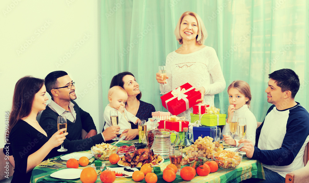 mature woman celebrating jubilee at table