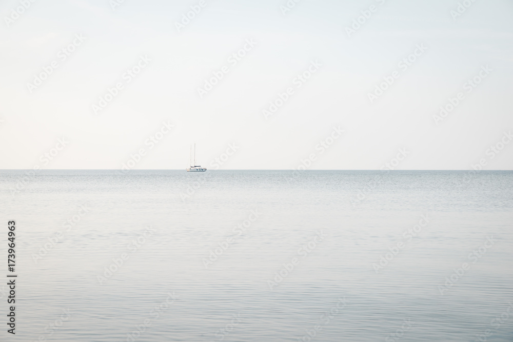 sailboat sailing in sea against clear sky