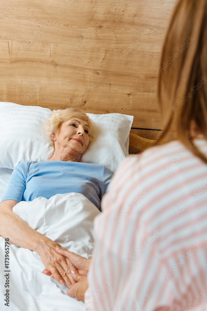 Sick senior woman in bed Sick senior woman in bed