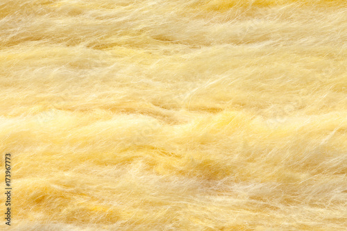 Mineral wool thermal insulation close-up photo