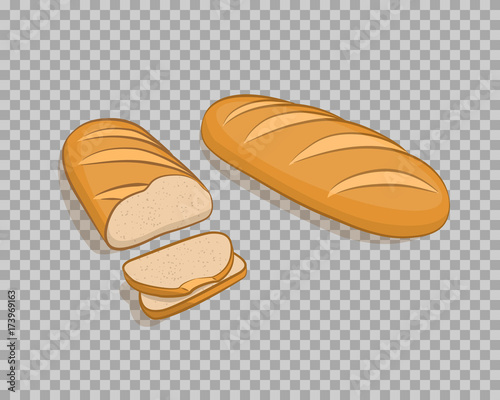 White bread isolated, sliced on a transparent background