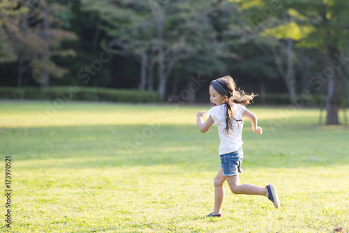 Little girl running