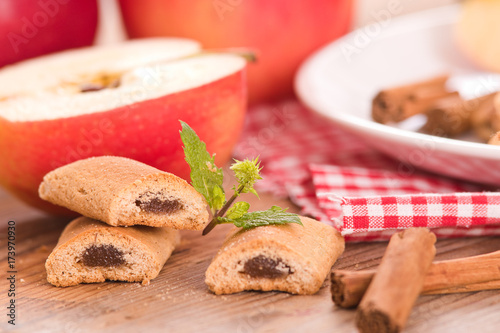 Biscuits with fruit filling.