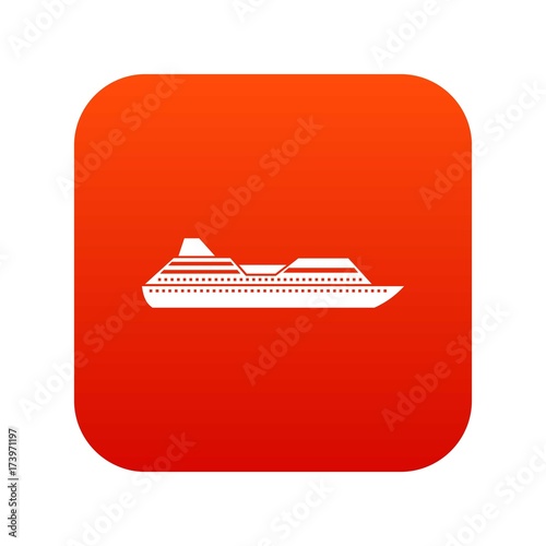 Cruise liner icon digital red