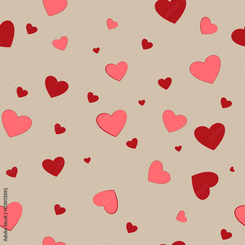 Heart couple seamless pattern. Fashion graphic background design. Modern stylish abstract texture. Colorful template for prints, textiles, wrapping, wallpaper, website etc. Vector illustration
