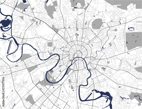 vector map of the city of Moscow, Russia