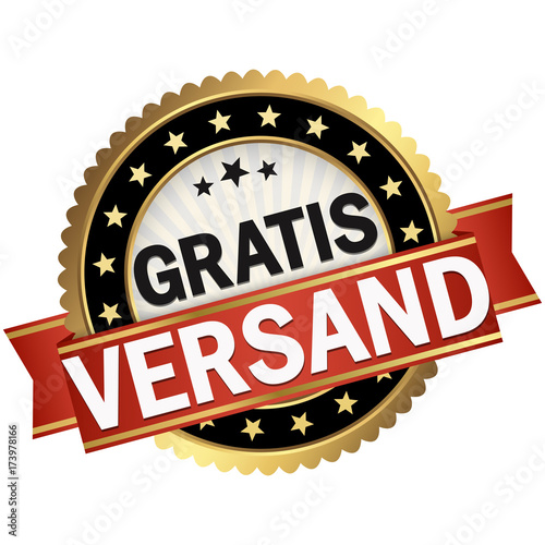 button with red banner Gratis Versand