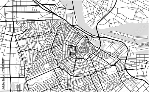 vector map of the city of Amsterdam, Netherlands