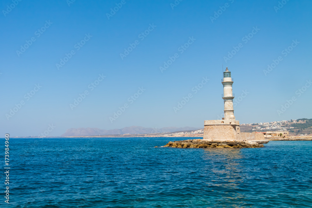 Lighthouse in the Venetian port of Chania
