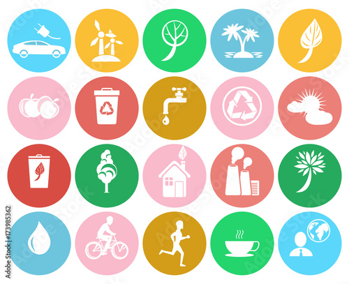 Ecological Colorful Labels Collection on White