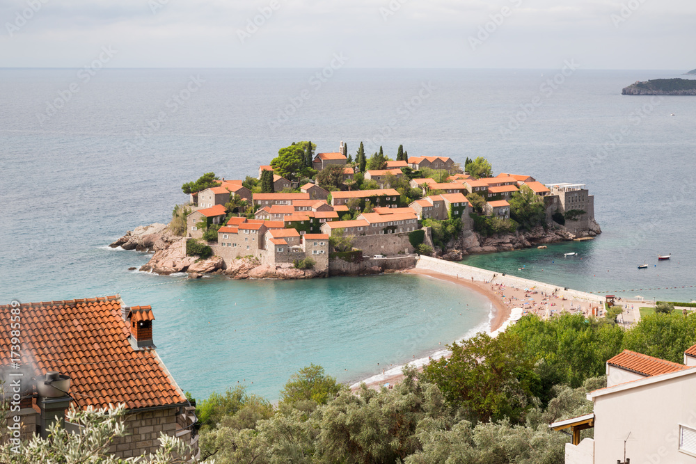 The Budva Riviera is the island of Sveti Stefan. Montenegro